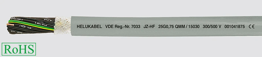 15001OZ-HF 2X0,5 QMM KABEL ELASTYCZNY 300/500V ŻYŁY CZARNE NUMER