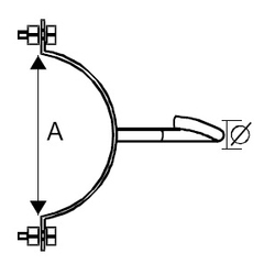 KzH - 1a/E Konstrukcja z hakiem na obejmie O - 1a/E